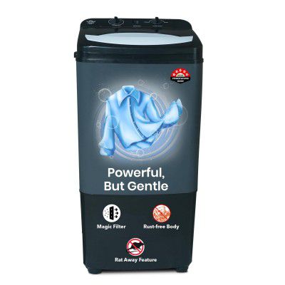 Power Guard 8.5 kg Top Load Washer (360 Smart Wash Technology, PG85BKWASH, Protective Rat Mesh,Black)