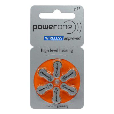 Power One Hearing Aid Battery Size 13, 6 Pcs
