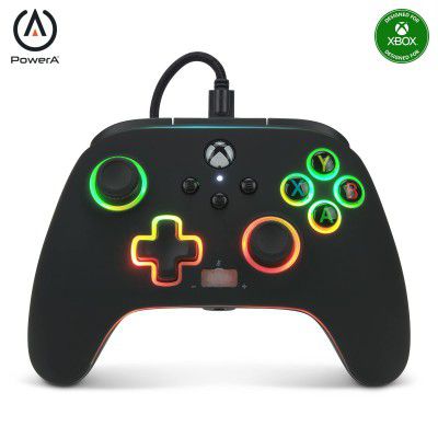 PowerA Spectra Infinity Enhanced Wired Gaming Controller for Xbox Series X/S, Xbox One, PC, Windows 10/11 with Vivid LED Lighting, Black (Officially Licensed)