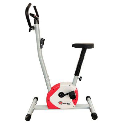 PowerMax Fitness BU-200 Exercise Upright Bike with Anti-Skid Pedals, (Model: BU-200-AL143)