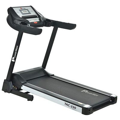 PowerMax Fitness TAC-230 (2.0HP AC Motor) Electric Treadmill LCD Display BMI Running Machine for Max Pro-Workout for Home, Black