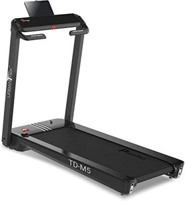 PowerMax Fitness TD-M5 2.5HP (5HP Peak) Pre-installed Motorized Steel Treadmill, Home Use & Automatic Lubrication
