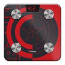 PowerMax X Marvel BCA-130 Marvel Edition Red Captain America Digital Weight Machine for Human Body - High Accuracy Bathroom Weighing Scale with Step-on Technology & Super Durable 6mm Tempered Glass...
