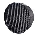 PowerPak 120cm 16 Sides Black/Silver Deep Parabolic Umbrella Softbox with Grid | Quick Setup Collapsible | Bowens Mount |Quick Folding Beauty Dish for Studio Lighting&Photography with Removal Diffuser...