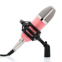 Powerpak Studio Microphone BM-700 Professional Large Diaphragm Studio Recording Microphone (Pink)...