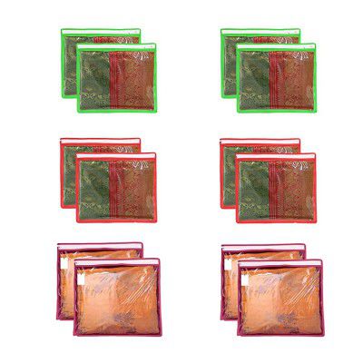 Pozet Set of 12 Saree Clothes Storage Bag Wardrobe Organizer 