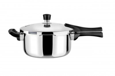 Prabha Stainless Steel Tri-Ply Whizz Pressure Pan - 2L - Best for Frying in Home & Kitchen