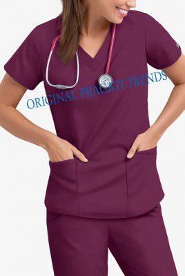 PRAGATI TRENDS Women Scrub Suit - Ideal for Doctors, Nurses, Dentists and Healthcare Professionals (XL, WINE)