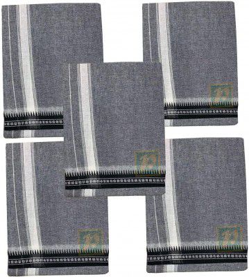 PRAKASAM COTTON Mens Cotton Single Colour Casual Style Thalapathi Border Dhoties 