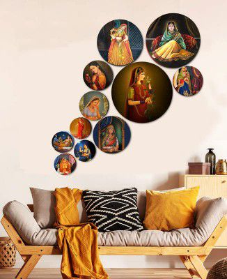 Pranee Designer MDF Wooden Wall Hanging for Home|Office|Gift, Sticker Print Wooden Wall Hanging (Pack of 11) ART_23