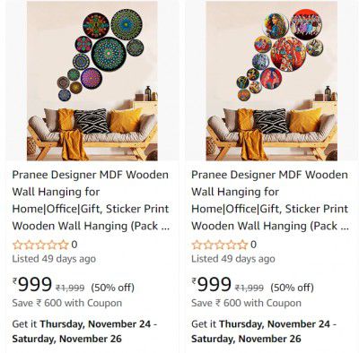 Pranee Wooden Wall Hanging for Home @ 50% Off + ₹600 Coupon