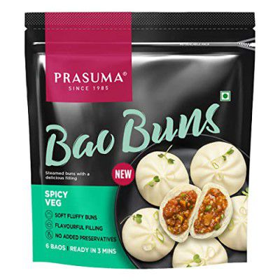 Prasuma Spicy Veg Bao, 300 g| 6 Pieces