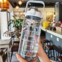 Prayaura 2L Motivational Water Bottle with Straw & Strap...