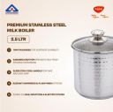 Praylady Stainless Steel Milk Boiler with Glass Lid (Hammered – Premium Textured Finish) | 2.5 LTR ...