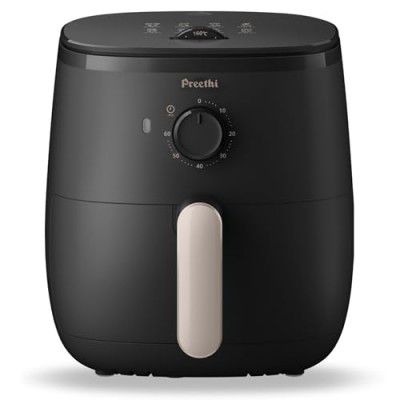 Preethi AIRPOT (Air Fryer) APT001, uses up to 90% less fat, 1500W, Grill, Bake, Fry, Roast, Reheat, (Black), Large 3.7 liter