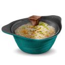 Preethi Artistic Collection Die Cast Non Stick Kadai, 24 cm,with Glass Lid, 5 Star Non Stick Effect, Cook & Serve, Ocean Green...
