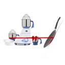 Preethi Blue Leaf Diamond MG-214 750 Watt Mixer Grinder | 3 Jars| Blue/White with Preethi Dura Concave Nonstick Tawa 28cm...