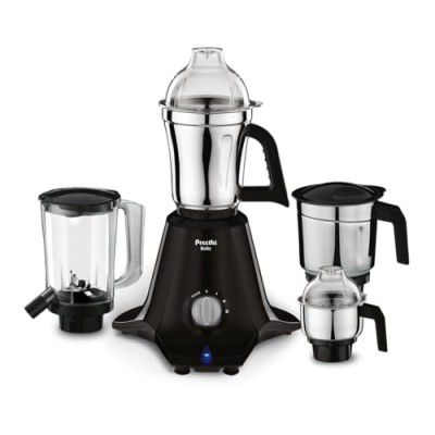Preethi Boltz Mixer Grinder for Kitchen | 4 Jars 1000W Mixie| 3 Stainless Steel Jar & 1 Blender Jar - Black (MG-288)