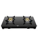 Preethi Luxe 2 Burner Glass Top Gas Stove With Driptray Less Infinity Design, 5 Year Warranty on Glass & Burner, Black...