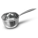 Preethi Metallica Collection Triply Stainless Steel Milk Pan with Glass Lid, 16 cm, Gas & Induction Compatible, Metal Spatula Friendly - 1 Liter...