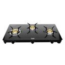 Preethi Tempered Glass Luxe Pro 3 Burner Glass Top Gas Stove With Driptray Less Infinity Design, With Jumbo Burner, 5 Year Warranty On Glass & Burner, Manual Design, Black...