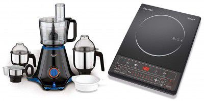 Preethi Zion MG-227 750-Watt Mixer Grinder with 4 Jars + Preethi Trendy Plus 116 1600-Watt Induction Cooktop