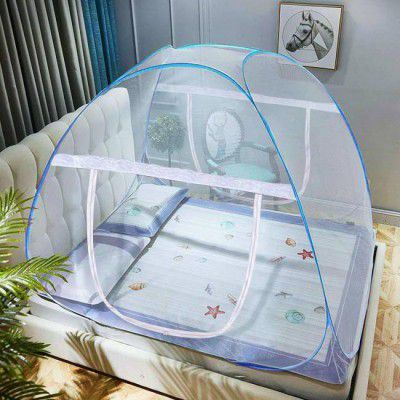 Premig Polyester Adults Washable Mosquito net (Blue, White, Tent)