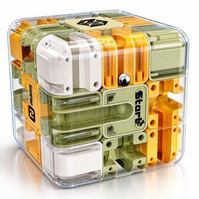 Premium 3D Maze Puzzle Cube with Steel Ball – Transparent Brain Teaser Labyrinth Game