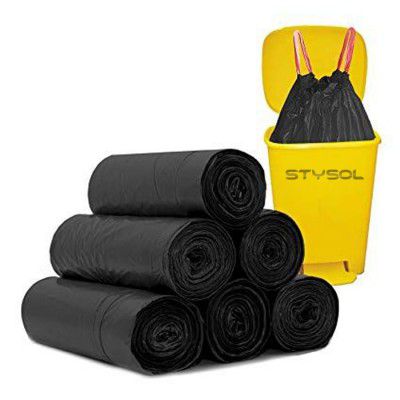 Premium Black Garbage Bags for Dustbin/Trashbin Medium 19 x 21 Inches 30 Pcs x Pack of 8 Rolls (240 Pcs)