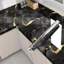 Premium Black & Gold Marble Peel-and-Stick Wallpaper...