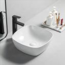 clayplus PREMIUM GRADE CERAMIC TABLE TOP WASH BASIN ( 16.5 * 16.5) Table Top Basin (WHITE)...