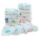 Tinnie Frenzy Premium Muslin Baby Burp Cloths – Ultra Soft & Absorbent, 6 Layers (White Printed, Pack of 5)...