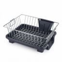 Premium Stainless Steel Dish Rack for Kitchen | Dish Drying Rack with Draining Tray & Cutlery Holder | Space Saving Utensil Stand | Bartan Organizer Basket with Handle...