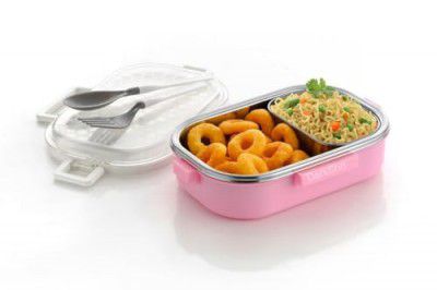 Premium Steel Lunch Box with Spoon,3 Compartment, Lunch Box, Tiffin Box