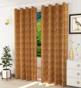 Premium Velvet Suede Room Darkening Curtains for Long Door- 9 Feet (Pack of 2) Chiku...