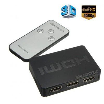 PremiumAV 3 Port HDMI Switch with Remote (Black)
