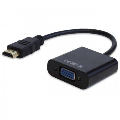 PremiumAV HDMI Male to VGA Female Cable Audio AUX Converter Adapter (Black)