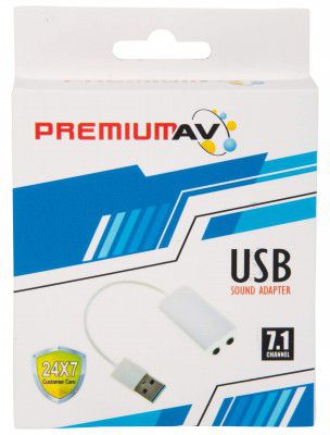 PremiumAV USB 2.0 Virtual 7.1 Channel Surround Sound Card Audio Adapter