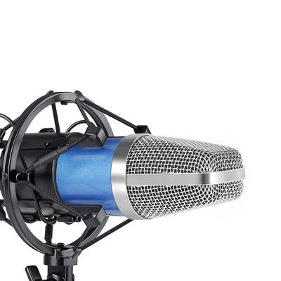PremiumAV Wireless Bluetooth Microphone with Speaker/Recoding Feature for All iOS/Android & Windows Smartphone, Device Recording Condenser Handheld Stand with Speaker for Cellphone Karaoke