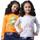 Preneum Kids Girls Cotton Full Sleeves T-Shirt Pack of 2 (Super-Girl-G1)...