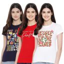 Preneum Women's 3-Pack Cotton T-Shirts - Comfortable Regular Fit Tees in Soft Fabric for Effortless Daily Style...