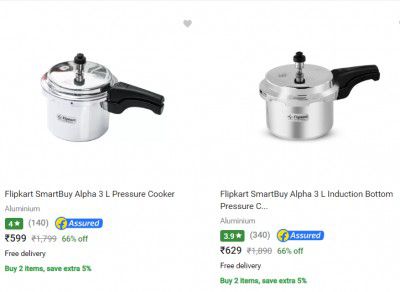 Upto 77% Off on Pressure Cookers | Start @ 477