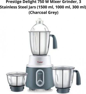 Prestige 3 Stainless Steel Jars DELIGHT 750 Juicer Mixer Grinder