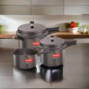 Prestige 5 L, 3 L, 2 L Outer Lid Induction Bottom Pressure Cooker  (Hard Anodized)...