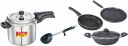 Prestige Alpha 3.5 Litre Stainless Steel Outer Lid Pressure Cooker&Prestige Omega Deluxe Granite Aluminium Kitchen Set ...