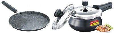 Prestige Deluxe Duo Plus Induction Base Aluminum Outer Lid Pressure Cooker 