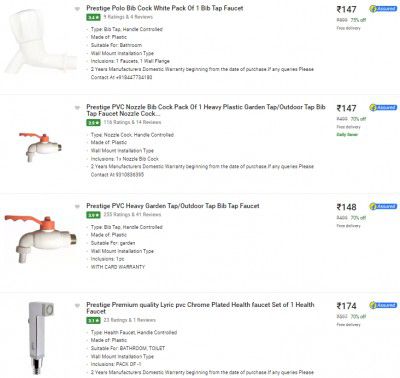 Prestige Faucets Starts ₹148