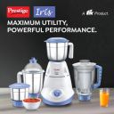 Prestige Iris 750 Watt Mixer Grinder with 3 Stainless Steel Jar + 1 Juicer Jar...
