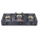 Prestige IRIS Toughened Glass-Top 3 Brass Burner LPG Gas Stove...