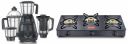 Prestige IRIS Plus 750 watt mixer grinder & IRIS LPG Gas Stove, 3 Burner, Black, Glass, Manual...
